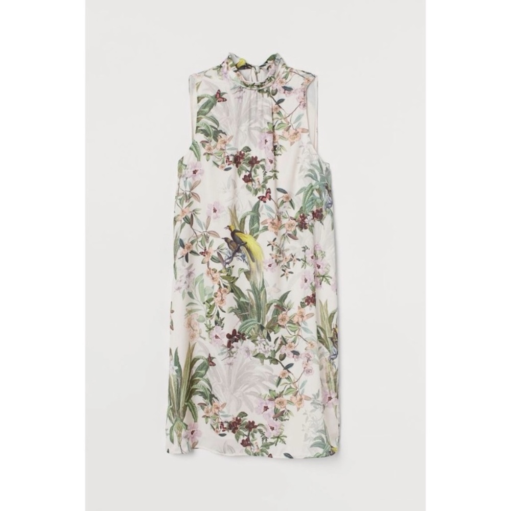 H&M Floral Satin Dress sz S - Picture 11 of 12